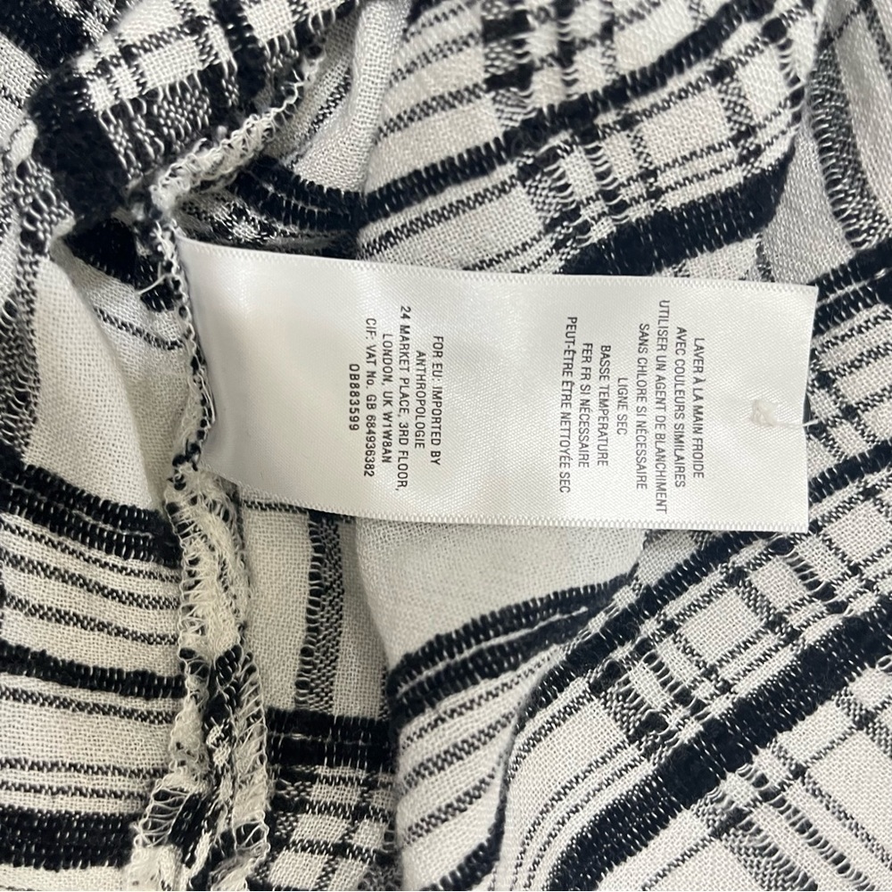 Anthropologie Plaid Belted Wool Blend Button Down Tunic Top Size 14P - Picture 6 of 7